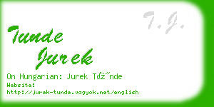 tunde jurek business card